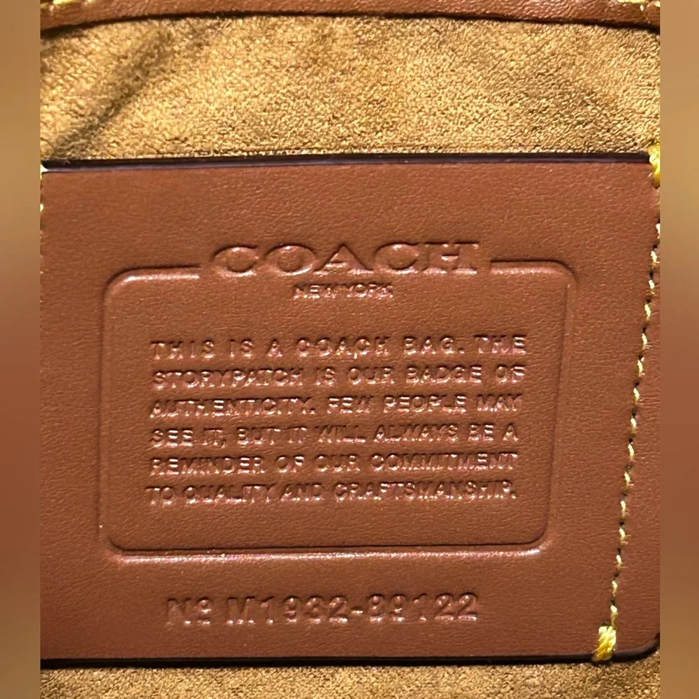 COACH 1941 Emery Varsity Stripe Glovetanned Pebble Leather Crossbody in Chalk - Picture 10 of 13